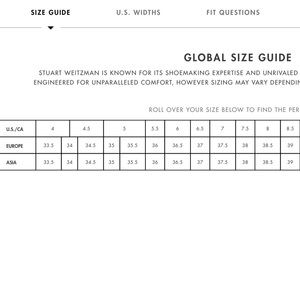 stuart weitzman sizing